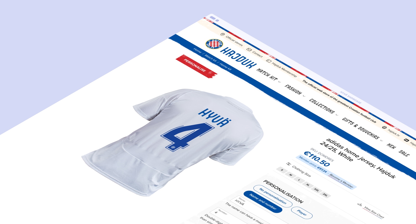 Hajduk Jersey Personalisation